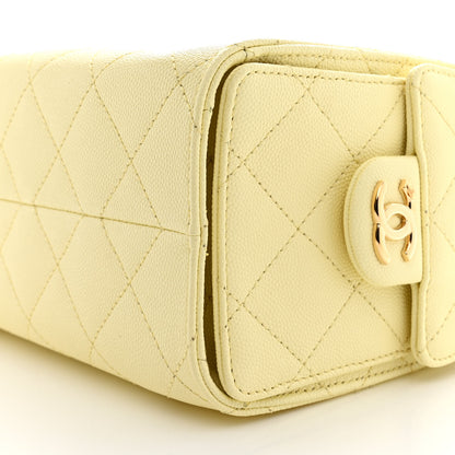 Chanel Caviar Quilted Mini Chanel 25 Handbag Light Yellow 10 of 11