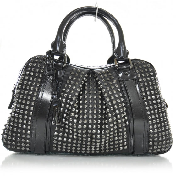 Prorsum Leather Studded Knight Satchel Black