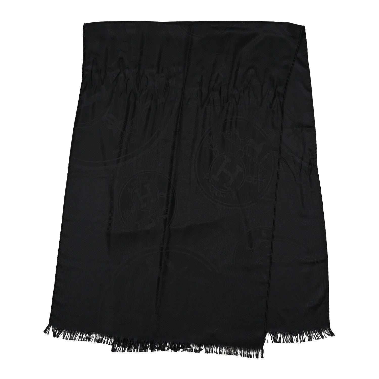 Hermes Cashmere Silk New Libris Confettis D'Ex Libris Stole Black 2 of 4