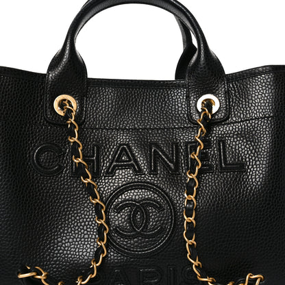 Chanel Calfskin Small Deauville Tote Black 9 of 11