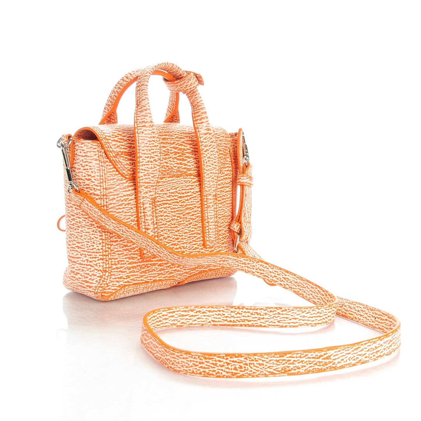 3.1 Textured Calfskin Mini Pashli Satchel Nude Orange
