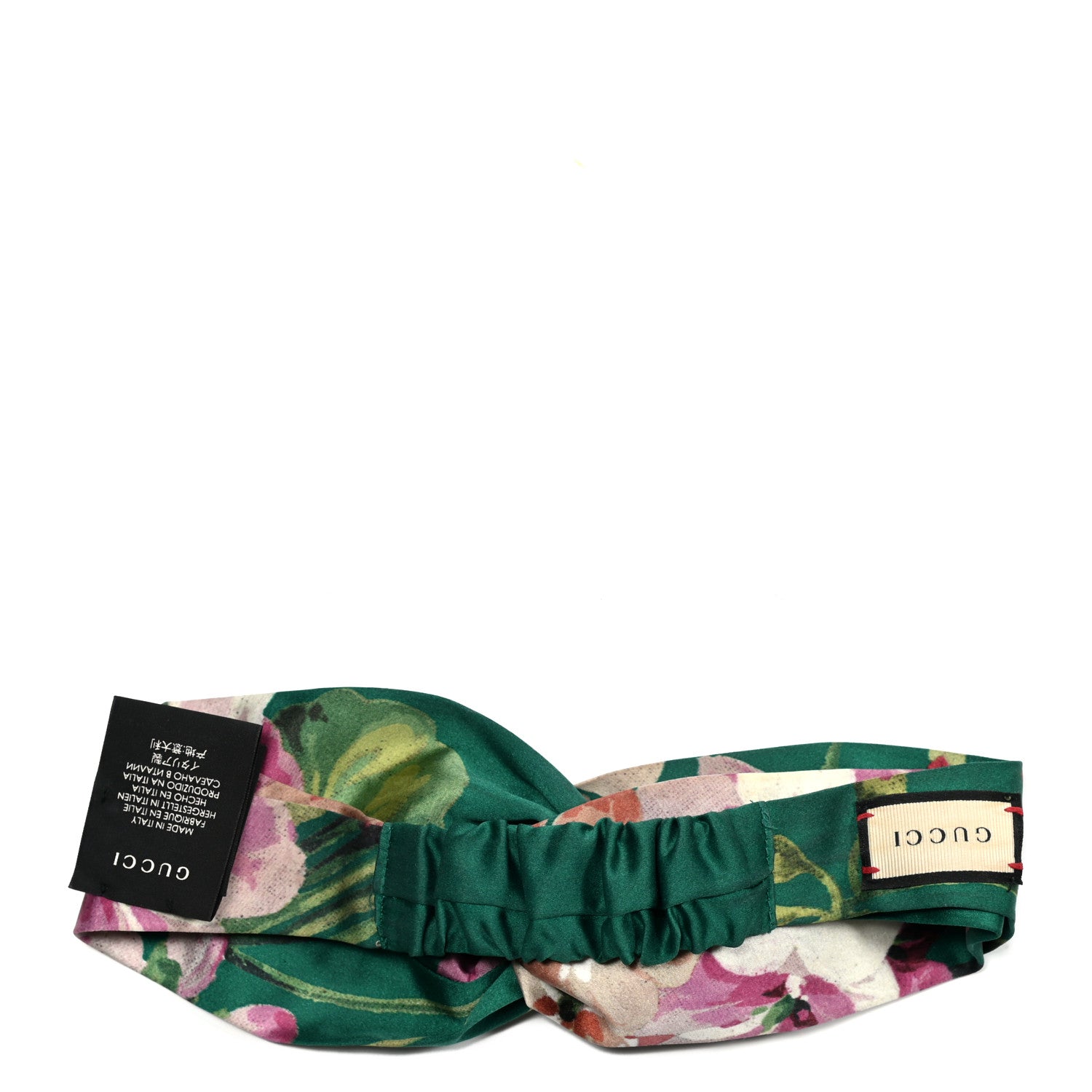 Gucci Silk Blooms Print Duchesse Headband Grass 2 of 4