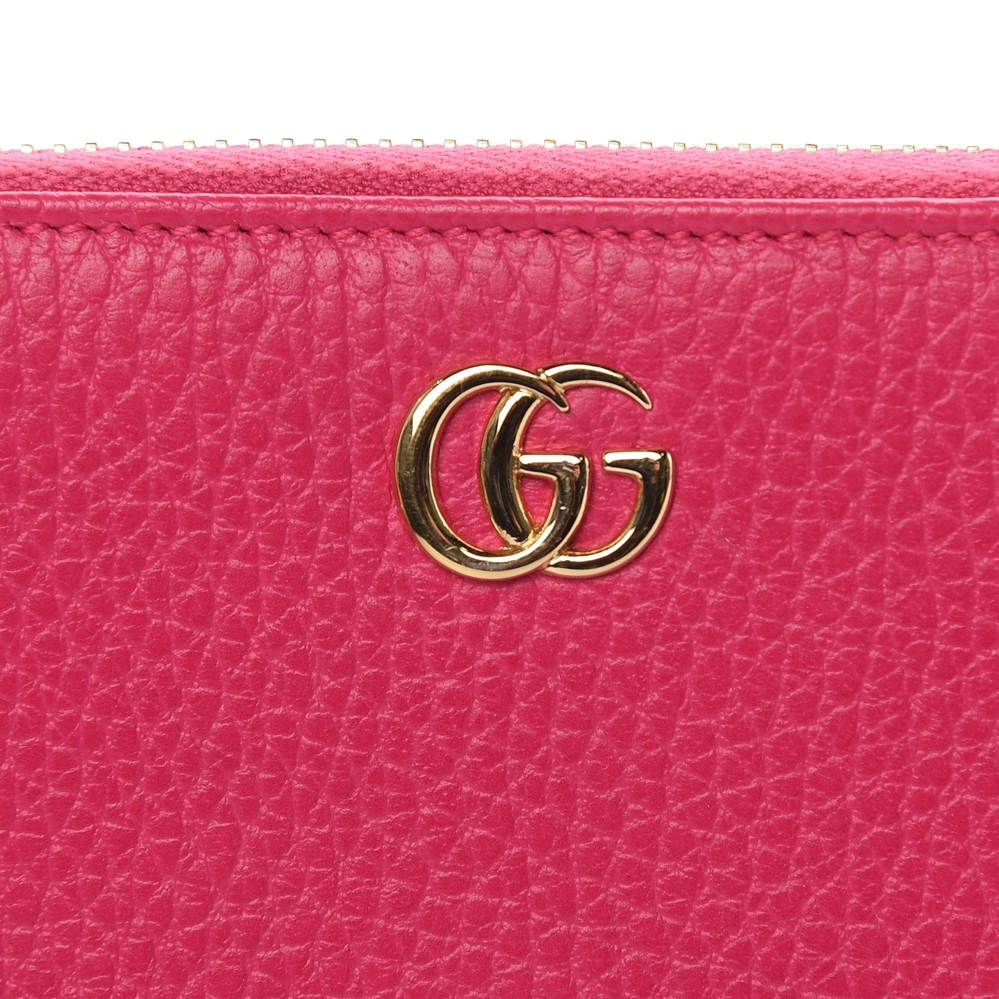 Dollar Calfskin GG Marmont Zip Around Wallet Box Pink