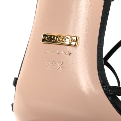 Gucci Malaga Kid Crystal Strappy Horsebit Sandals 39.5 Black 8 of 10