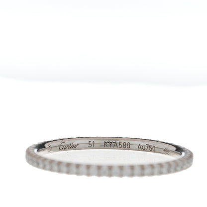Cartier 18K White Gold Diamond 1.5mm Etincelle de Cartier Wedding Band Ring 51 5.75 4 of 5