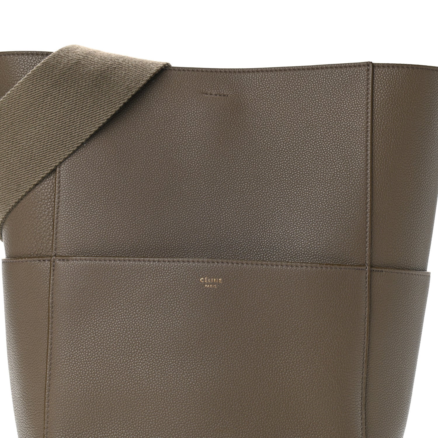 Celine Soft Grained Calfskin Sangle Bucket Bag Taupe 7 of 9