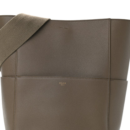 Celine Soft Grained Calfskin Sangle Bucket Bag Taupe 7 of 9