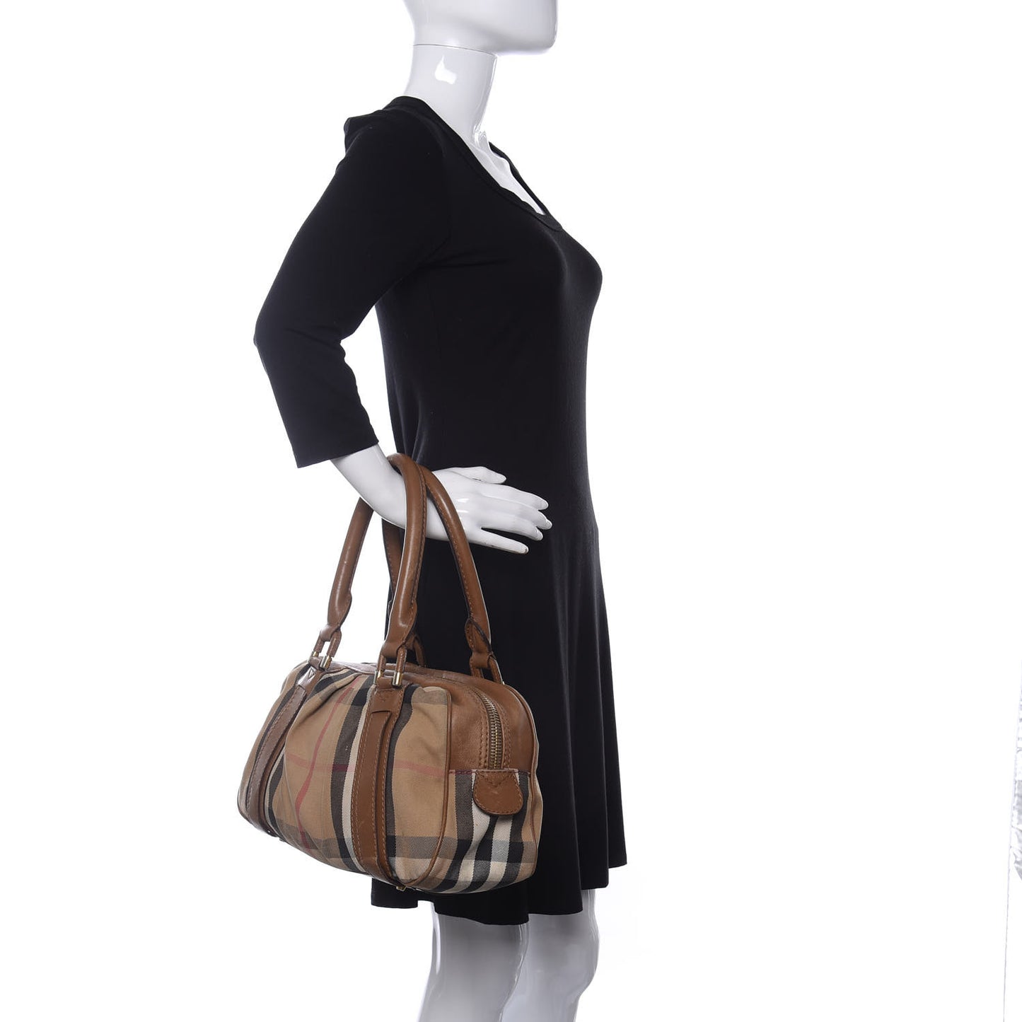 House Check Satchel Saddle Brown