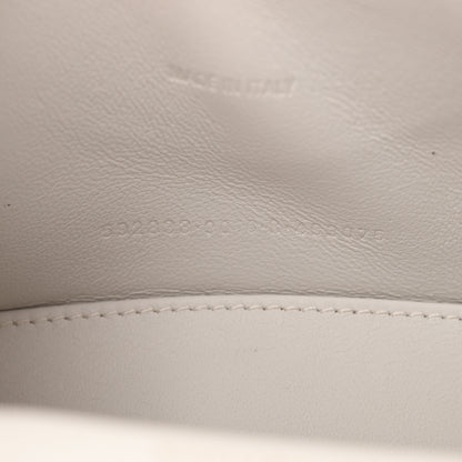 Balenciaga Shiny Calfskin Crocodile Embossed Hourglass Top Handle Bag XS White 8 of 12