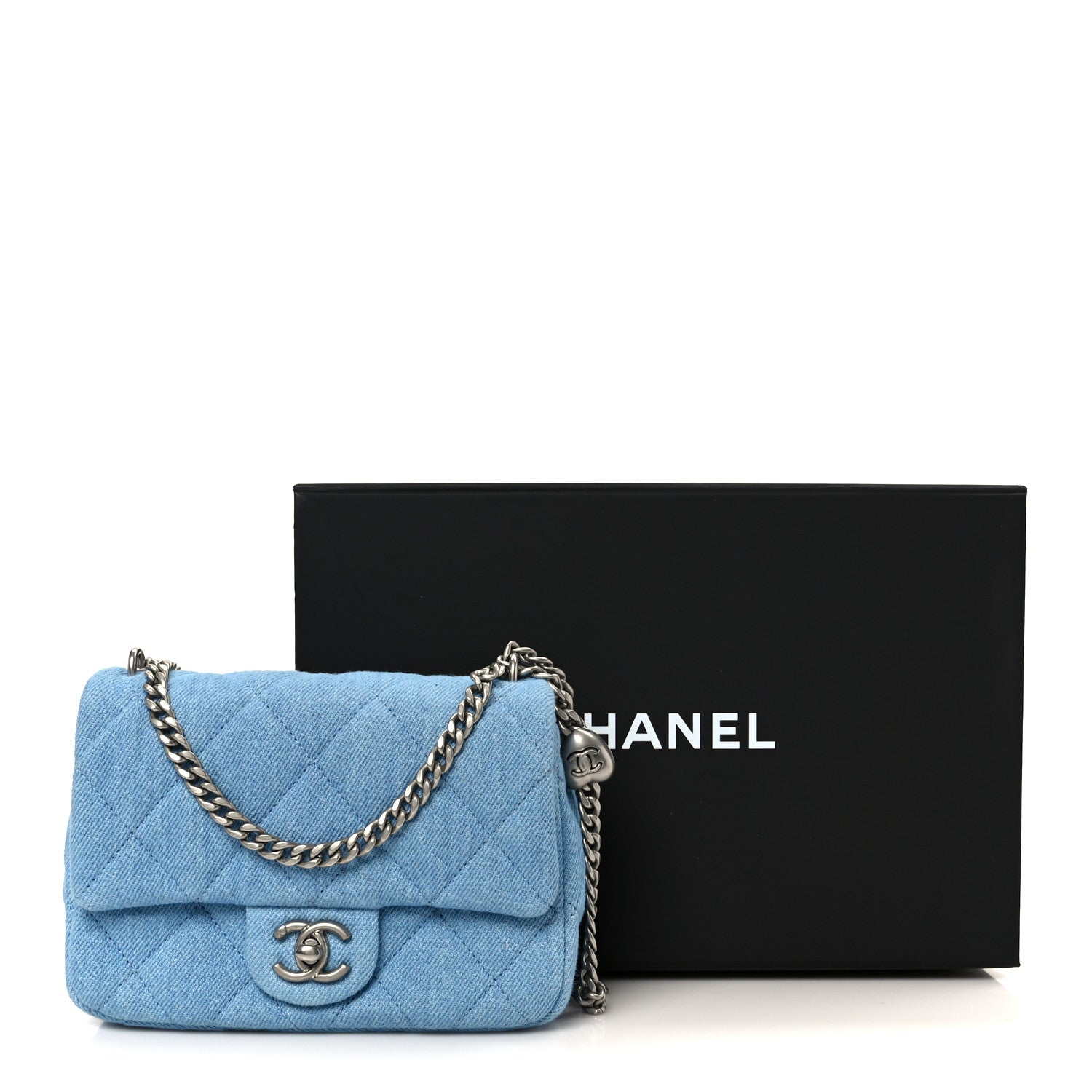 Chanel Denim Quilted Sweetheart Mini Flap Blue 12 of 12