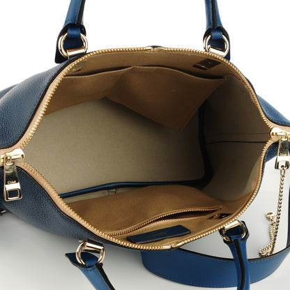 Chloe Pebbled Calfskin Medium Baylee Bi-Color Tote Cobalt Navy 5 of 8
