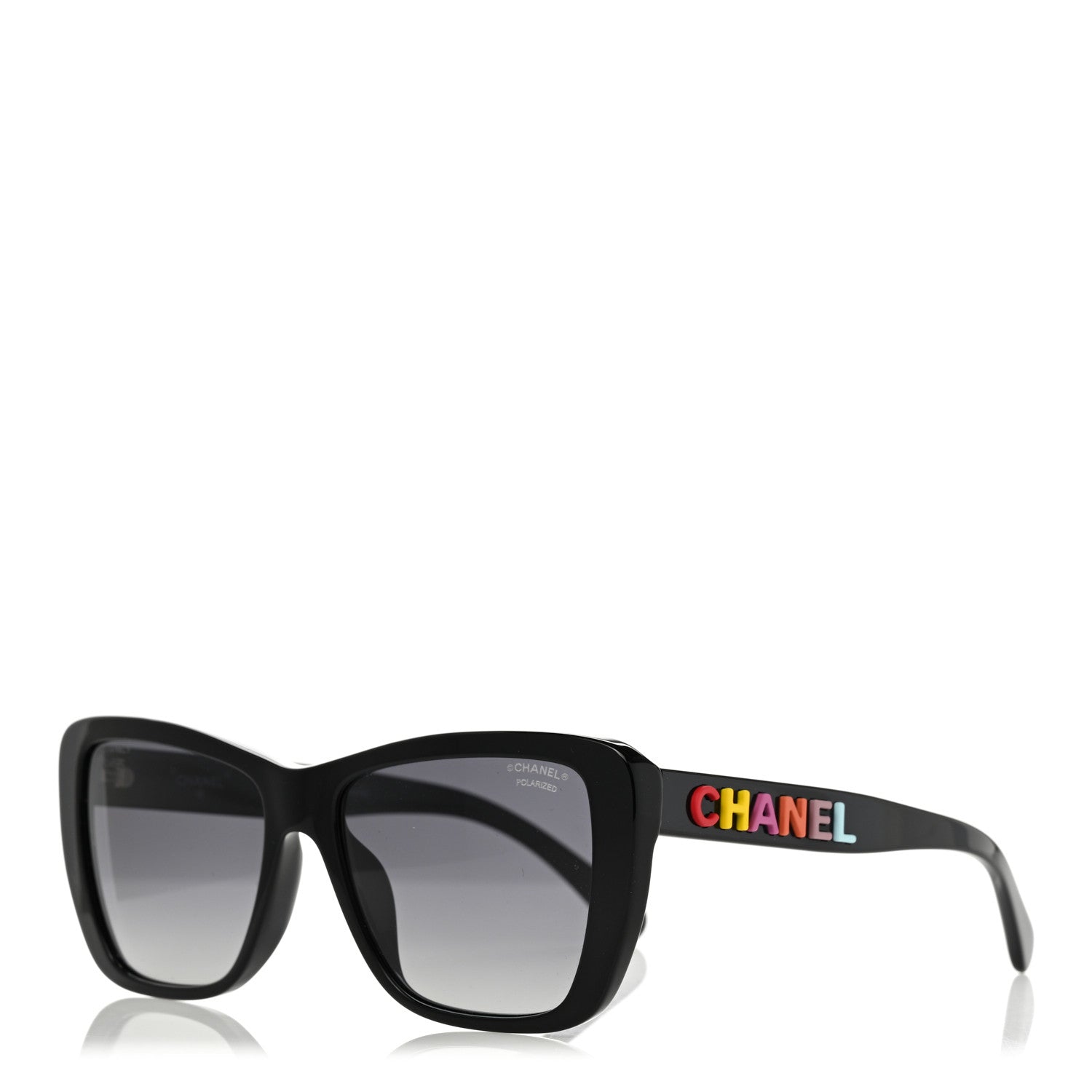 Chanel Acetate Polarized Butterfly Sunglasses 71548A Black 1 of 8