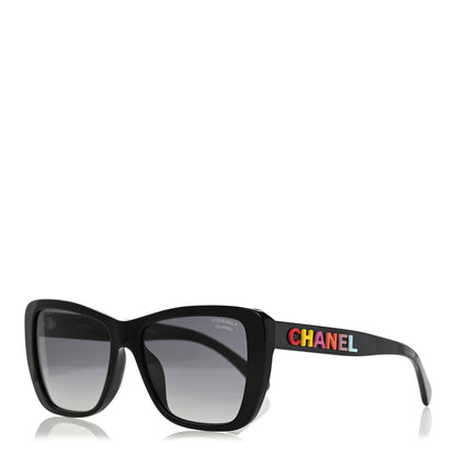 Chanel Acetate Polarized Butterfly Sunglasses 71548A Black 1 of 8