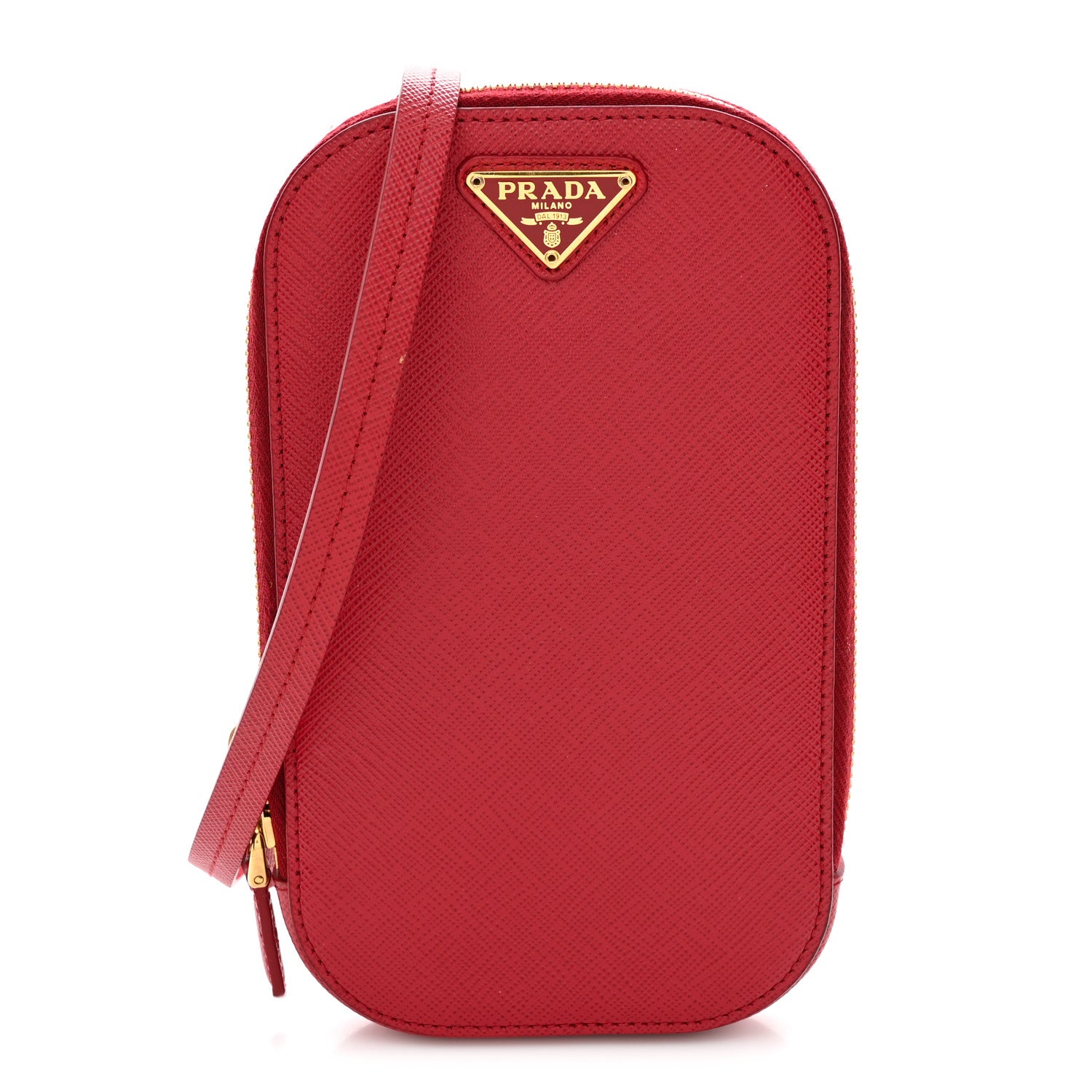 Prada Saffiano Triangle Phone Case Fuoco 1 of 12