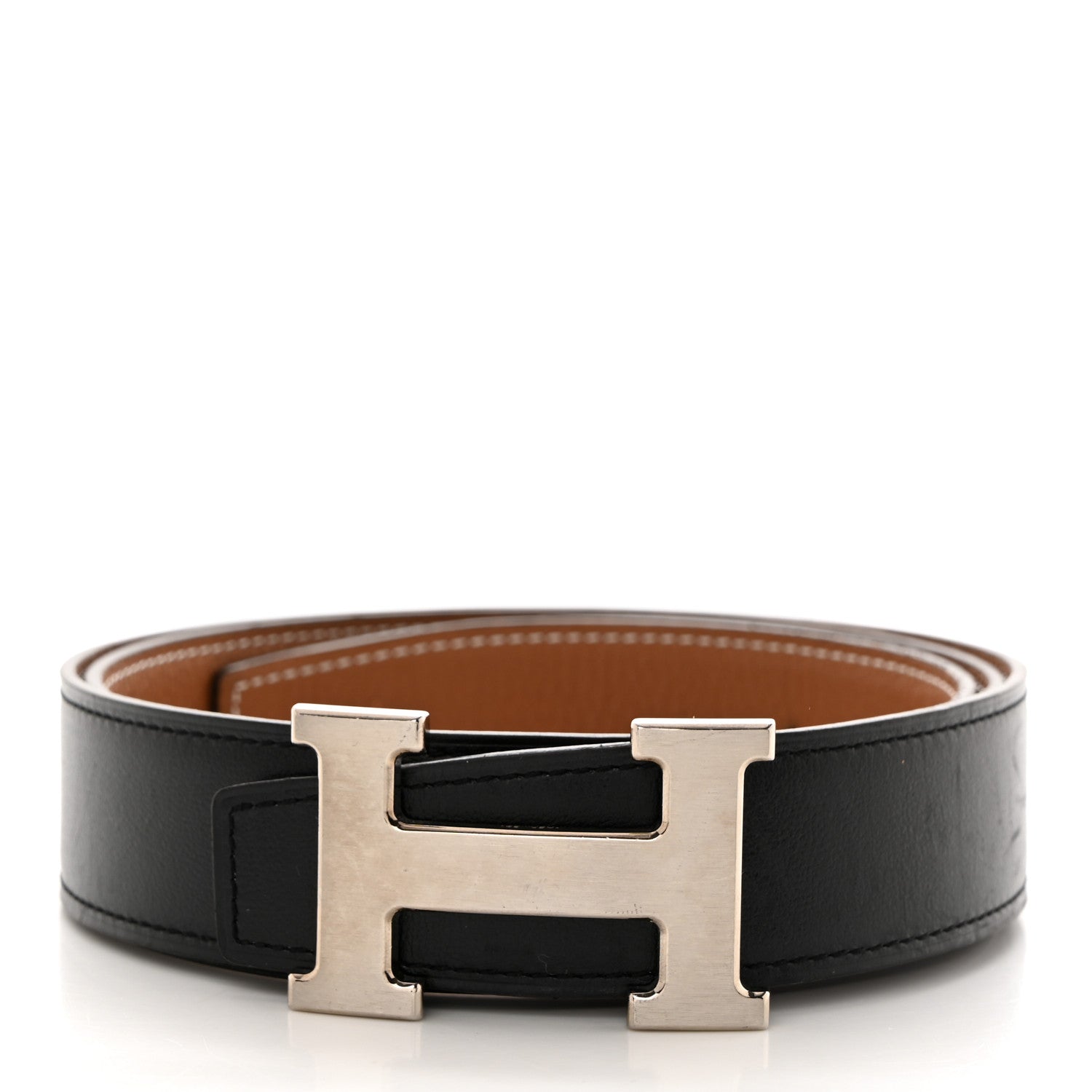 Hermes Box Togo 32mm H Belt 90 36 Black Gold 2 of 9