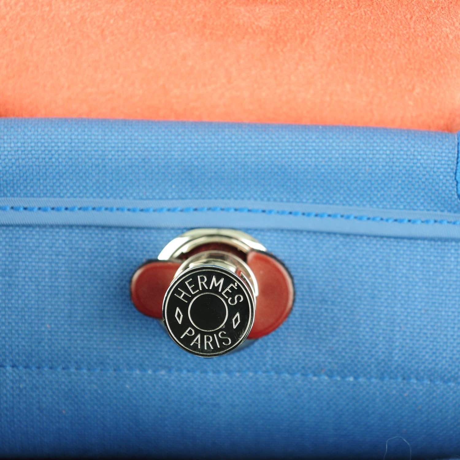 Hermes Military Toile Vache Hunter Herbag Zip PM 31 Bleu Agate Rouge H 11 of 12