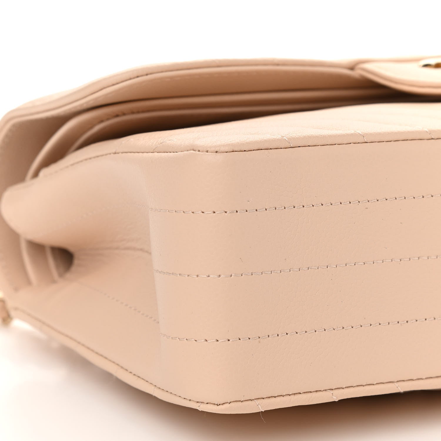 Chanel Caviar Chevron Quilted Small Double Flap Beige 9 of 11