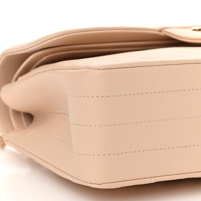 Chanel Caviar Chevron Quilted Small Double Flap Beige 9 of 11