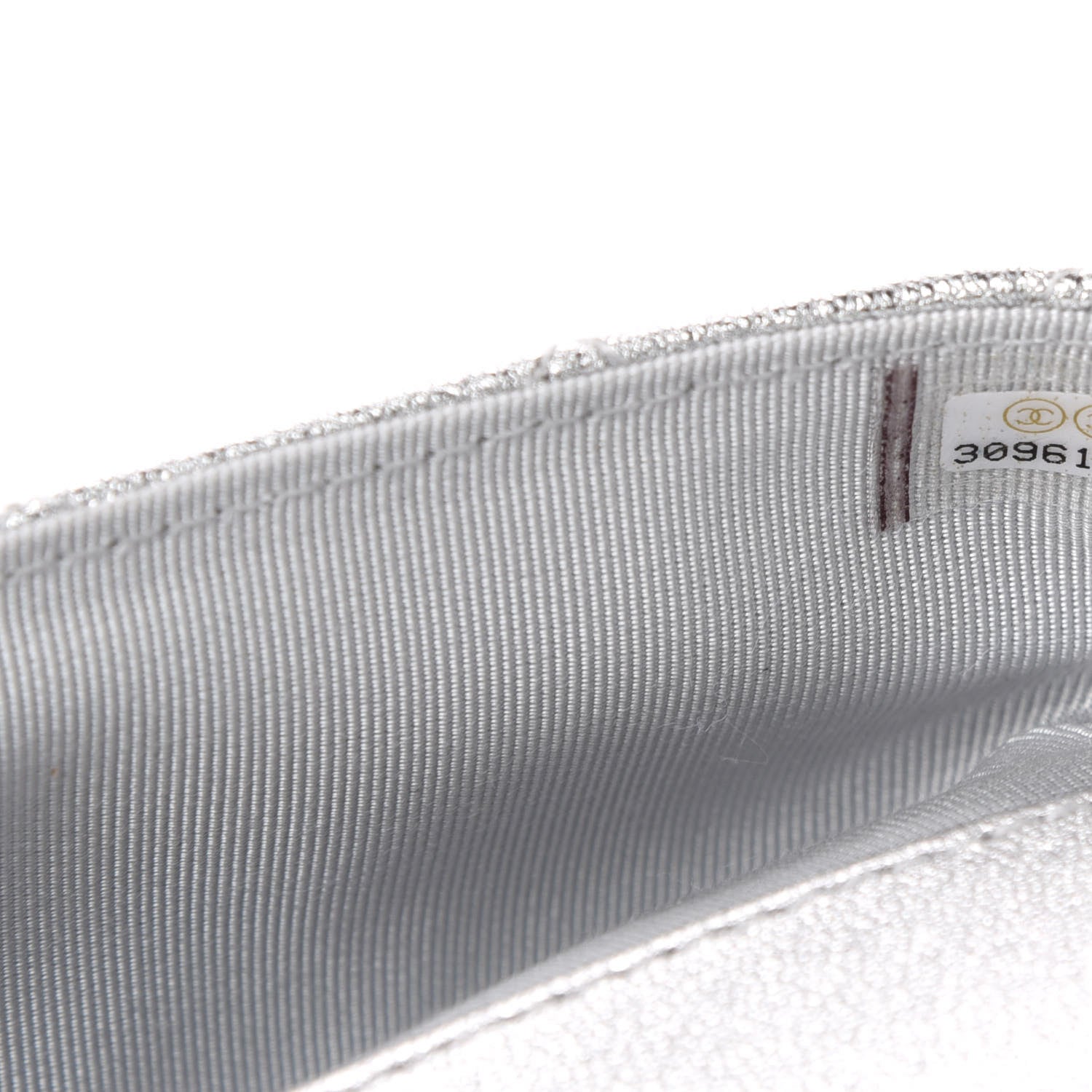 Chanel Metallic Lambskin Quilted Glasses Case With Chain Silver 10 of 12