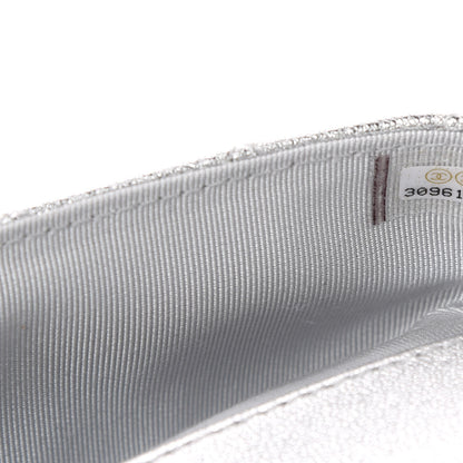 Chanel Metallic Lambskin Quilted Glasses Case With Chain Silver 10 of 12