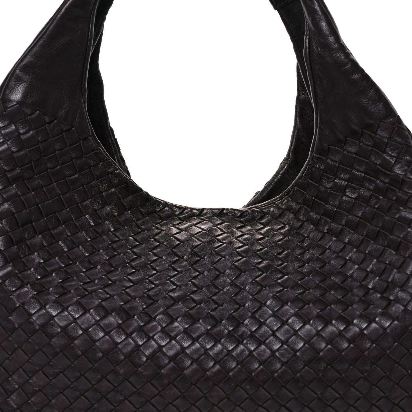 Nappa Intrecciato Large Campana Hobo Ebano