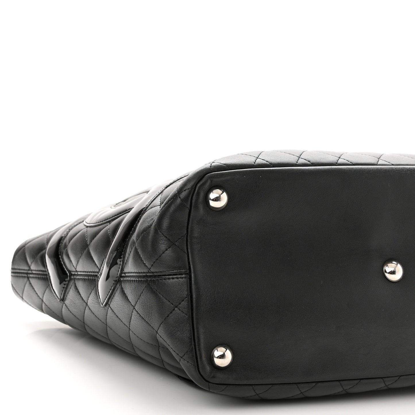Calfskin Quilted Large Cambon Tote Black