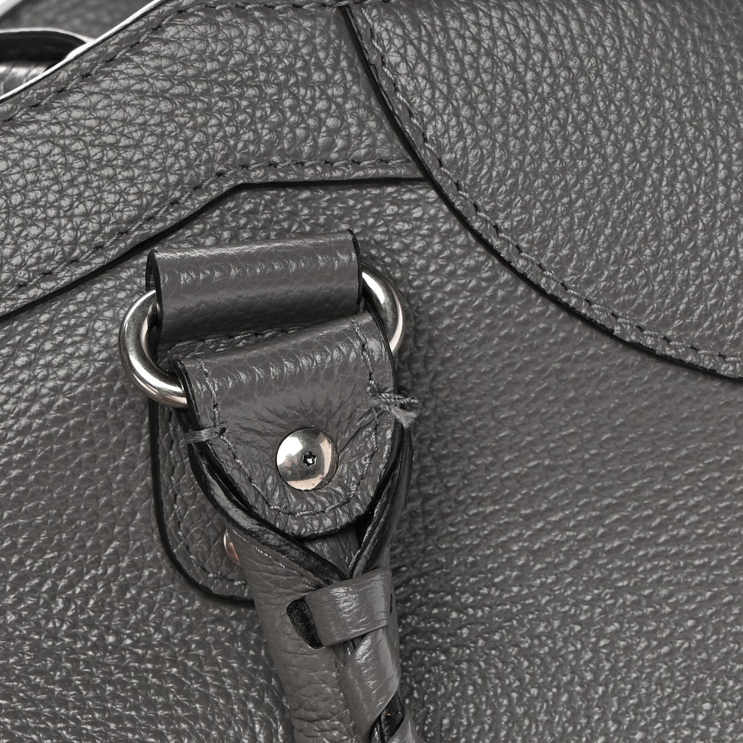 Grained Calfskin Neo Classic Silver Hardware Medium City Dark Grey