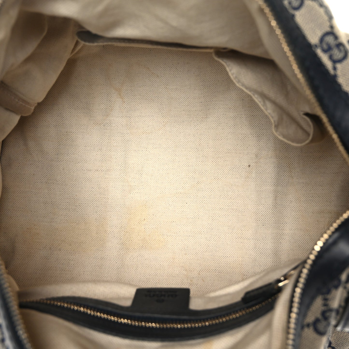 Monogram Selleria Calfskin Vintage Web Medium Boston Beige Blue
