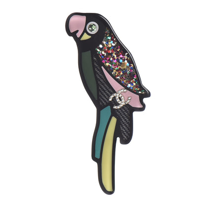 Chanel Resin Parrot CC Brooch Multicolor 1 of 5