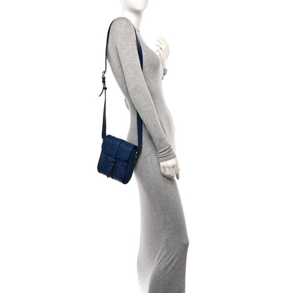 Gucci Piuma Calfskin Jumbo GG Embossed Small Messenger Bag Blue 2 of 11