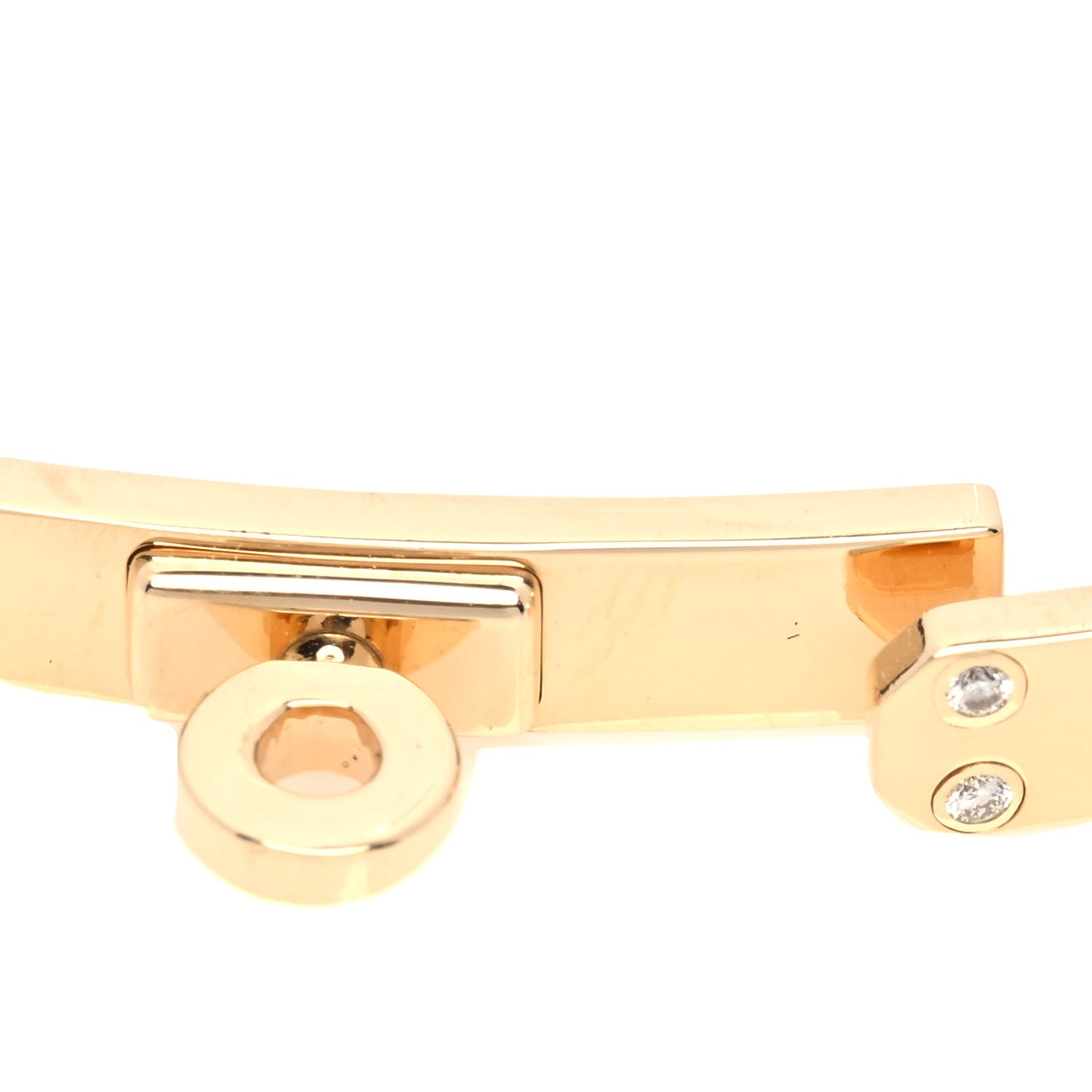 Hermes 18K Yellow Gold Diamond PM Kelly Chaine Bracelet XS 3 of 4