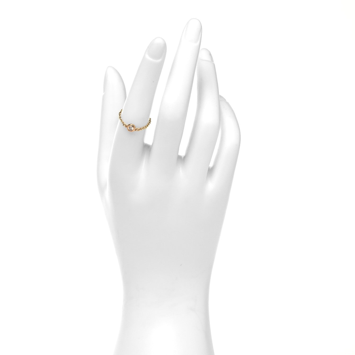 Tiffany 18K Rose Gold Diamond .07ct Elsa Peretti Diamonds By The Yard Ring 51 5.75 2 of 4