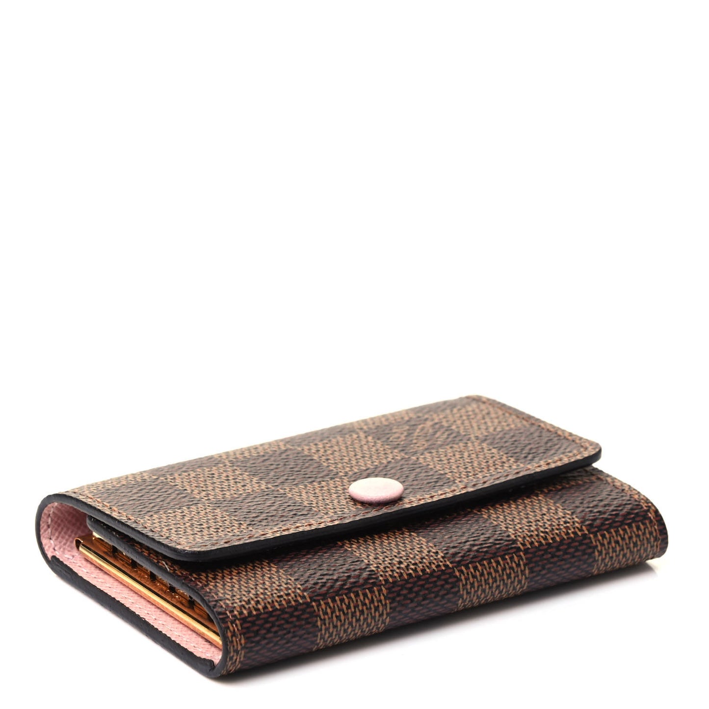 Damier Ebene Multicles 6 Key Holder Rose Ballerine
