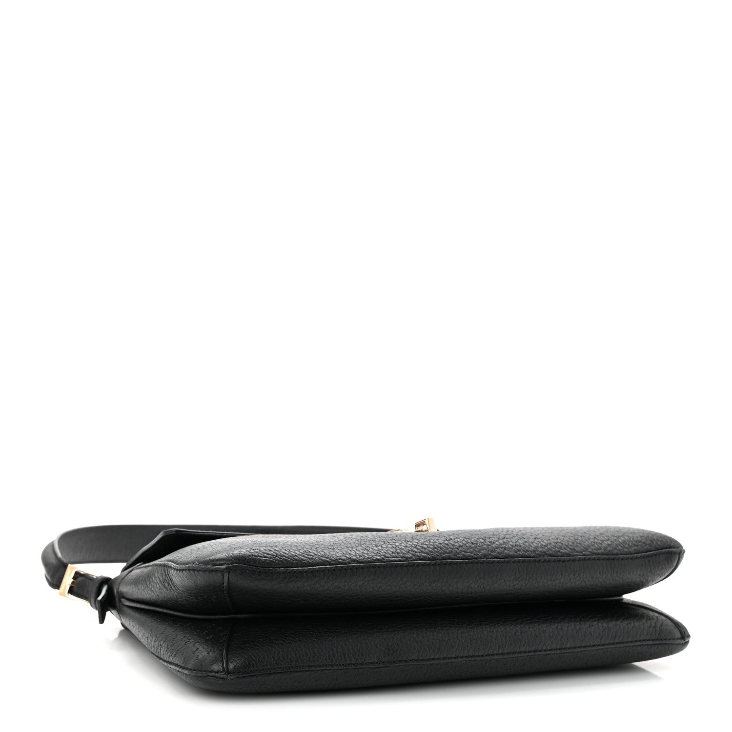 Salvatore Ferragamo Grained Calfskin Gancini Shoulder Bag Black 4 of 10