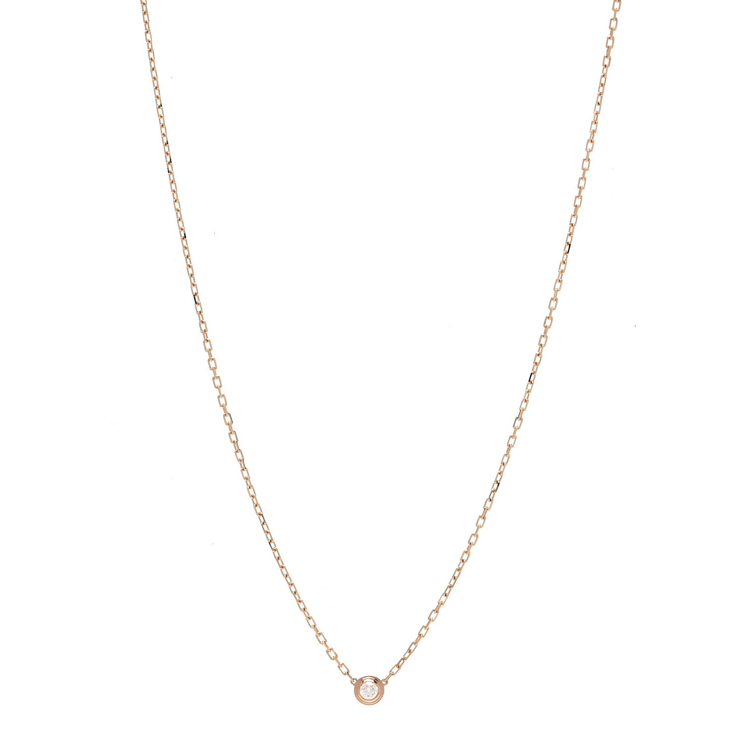 Cartier 18K Pink Gold Diamond SM D'Amour Pendant Necklace 1 of 10
