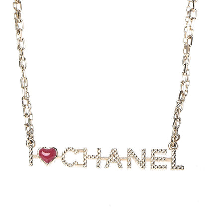 Chanel Chain I Heart Necklace Gold 4 of 6