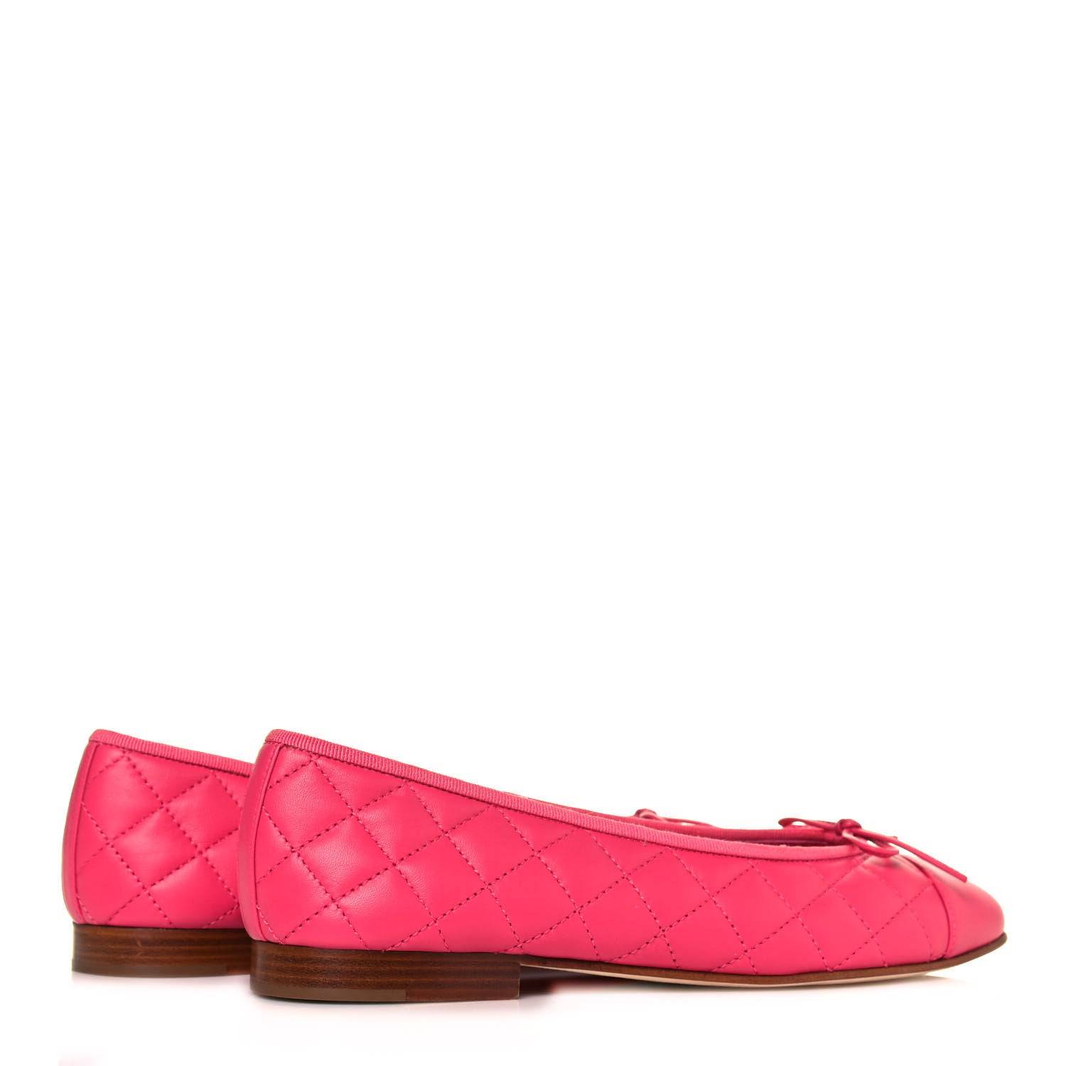 Chanel Lambskin Quilted CC Cap Toe Ballerina Flats 39.5 Pink 3 of 8