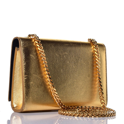 Saint Laurent Metallic Calfskin Small Classic Monogram Kate Tassel Satchel Gold 3 of 8