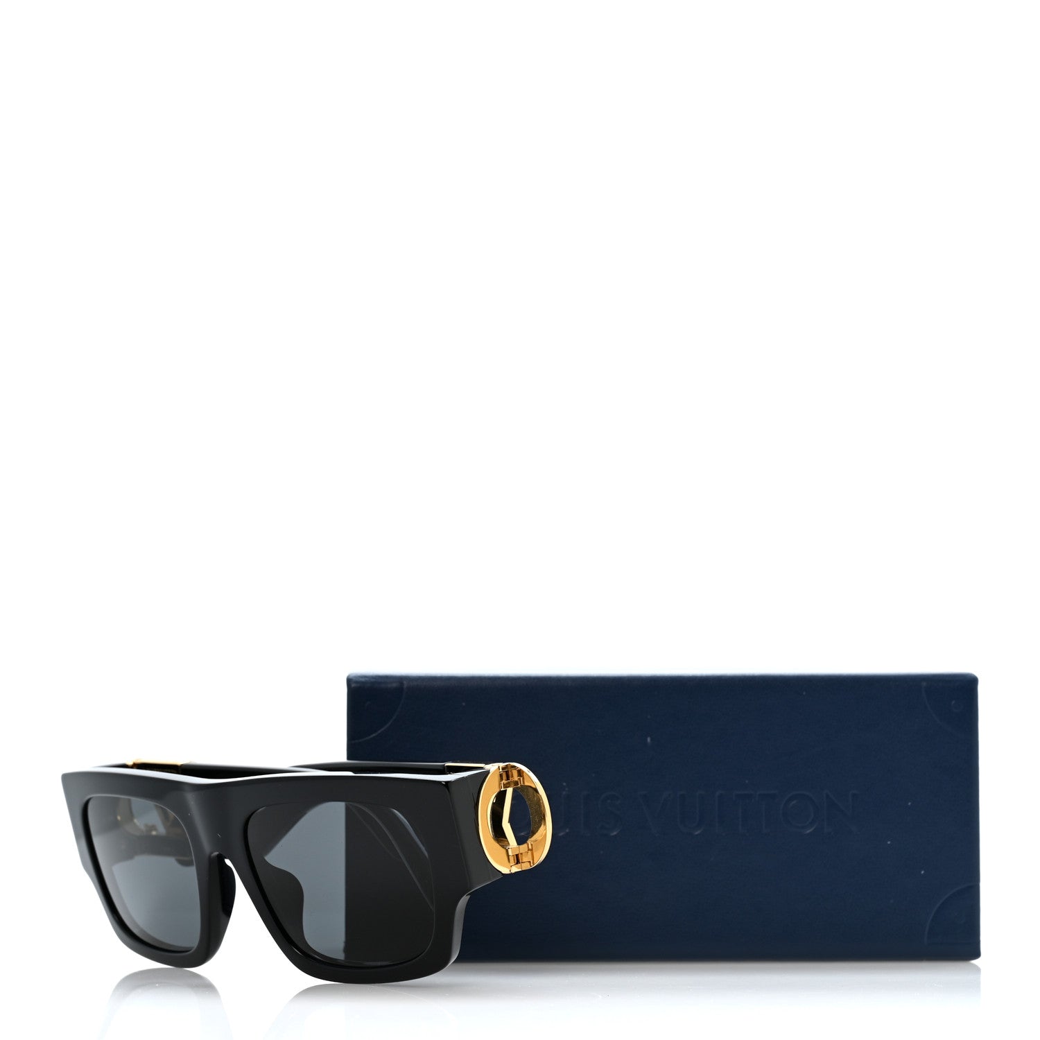 Louis Vuitton Acetate LV Link Square Sunglasses Z1478E Black 9 of 9