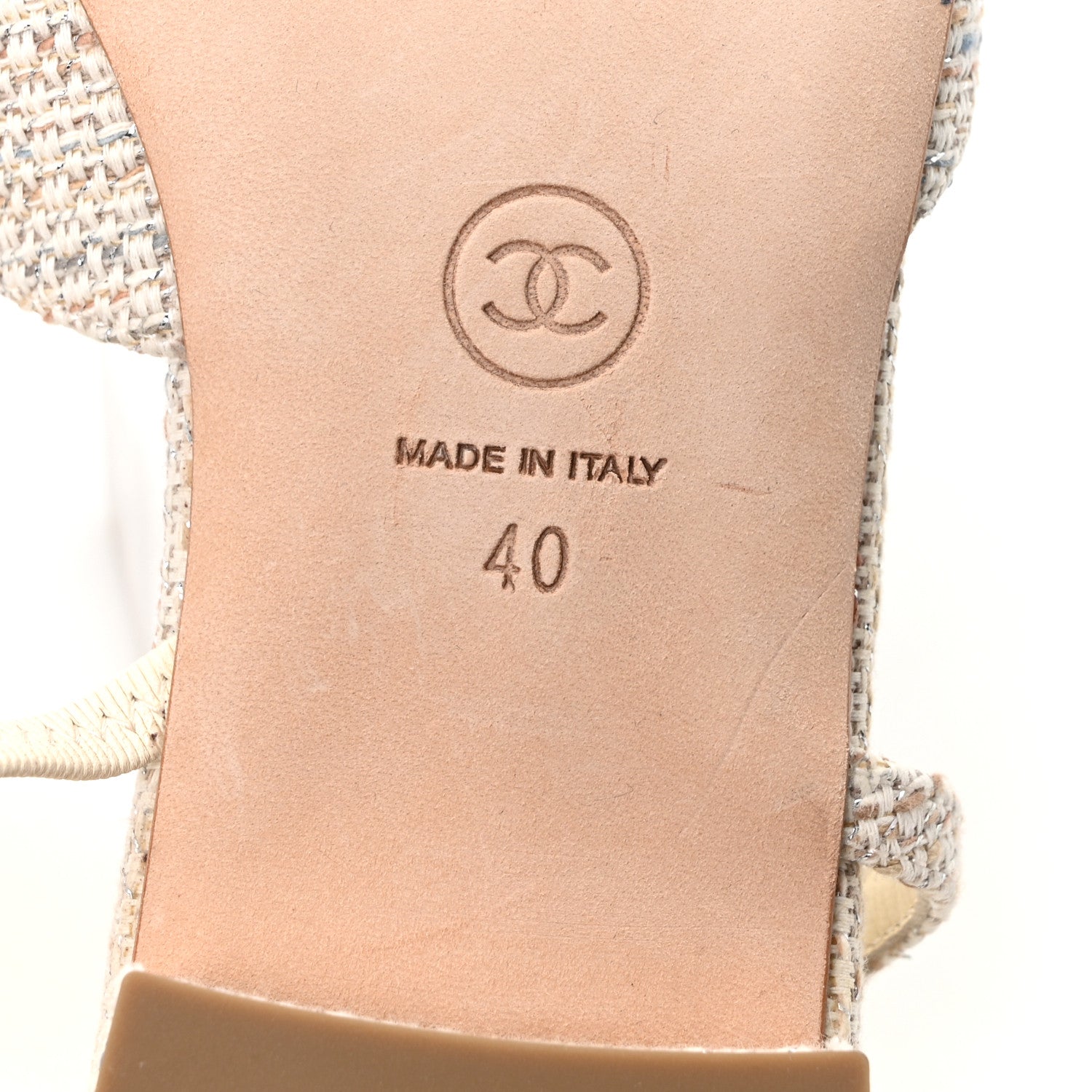 Chanel Tweed Patent Cap Toe CC Slingback Flats 40 Grey 7 of 9