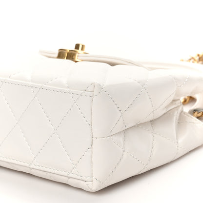 Chanel Shiny Aged Calfskin Quilted Nano Kelly Shopper White 10 of 10
