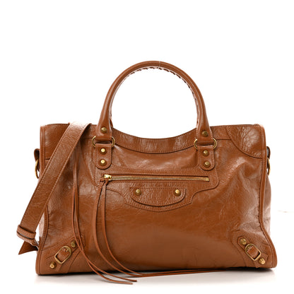 Balenciaga Agneau Arena Gold Hardware Medium Le City Camel 1 of 15