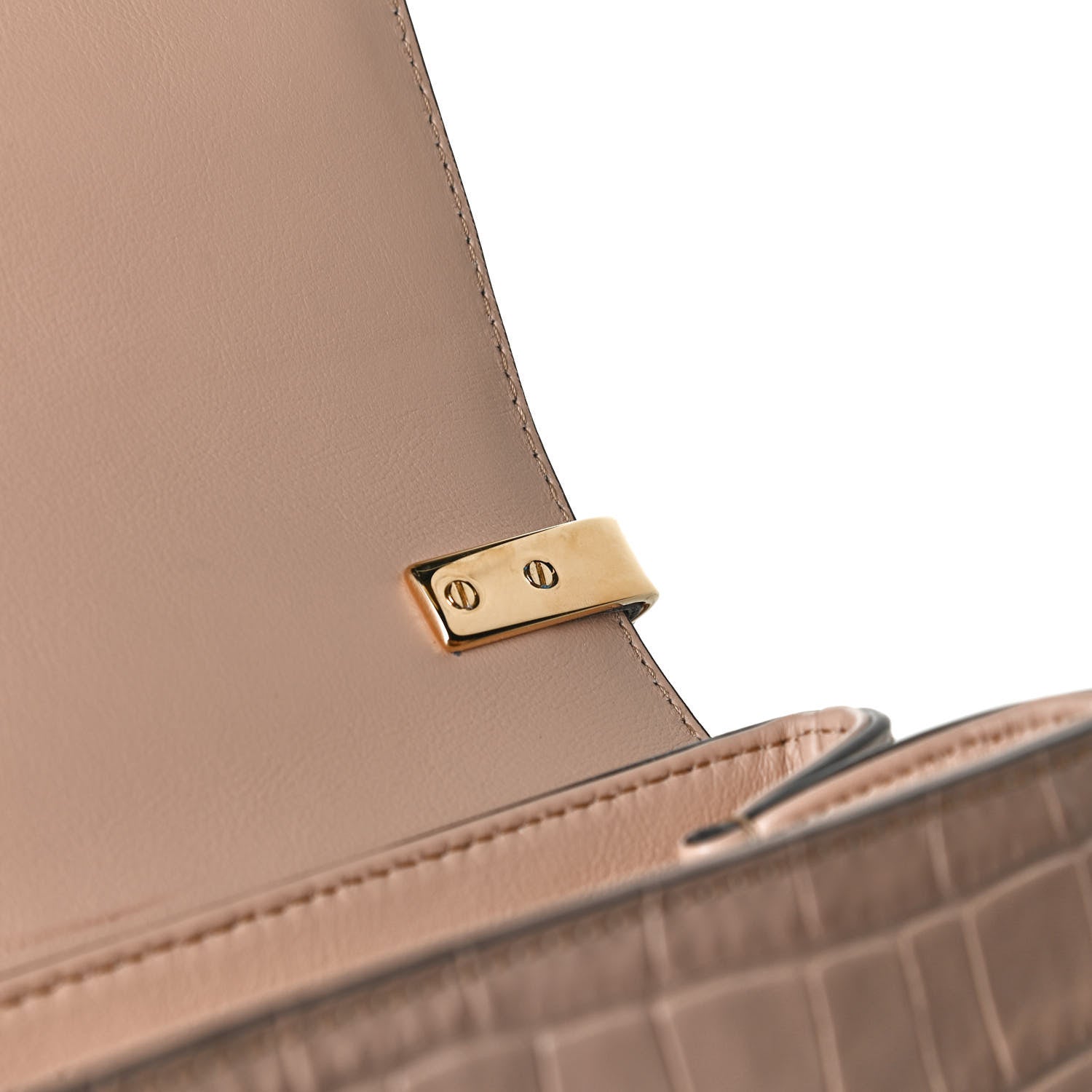 Chloe Calfskin Crocodile Embossed Small C Double Carry Nut 15 of 20