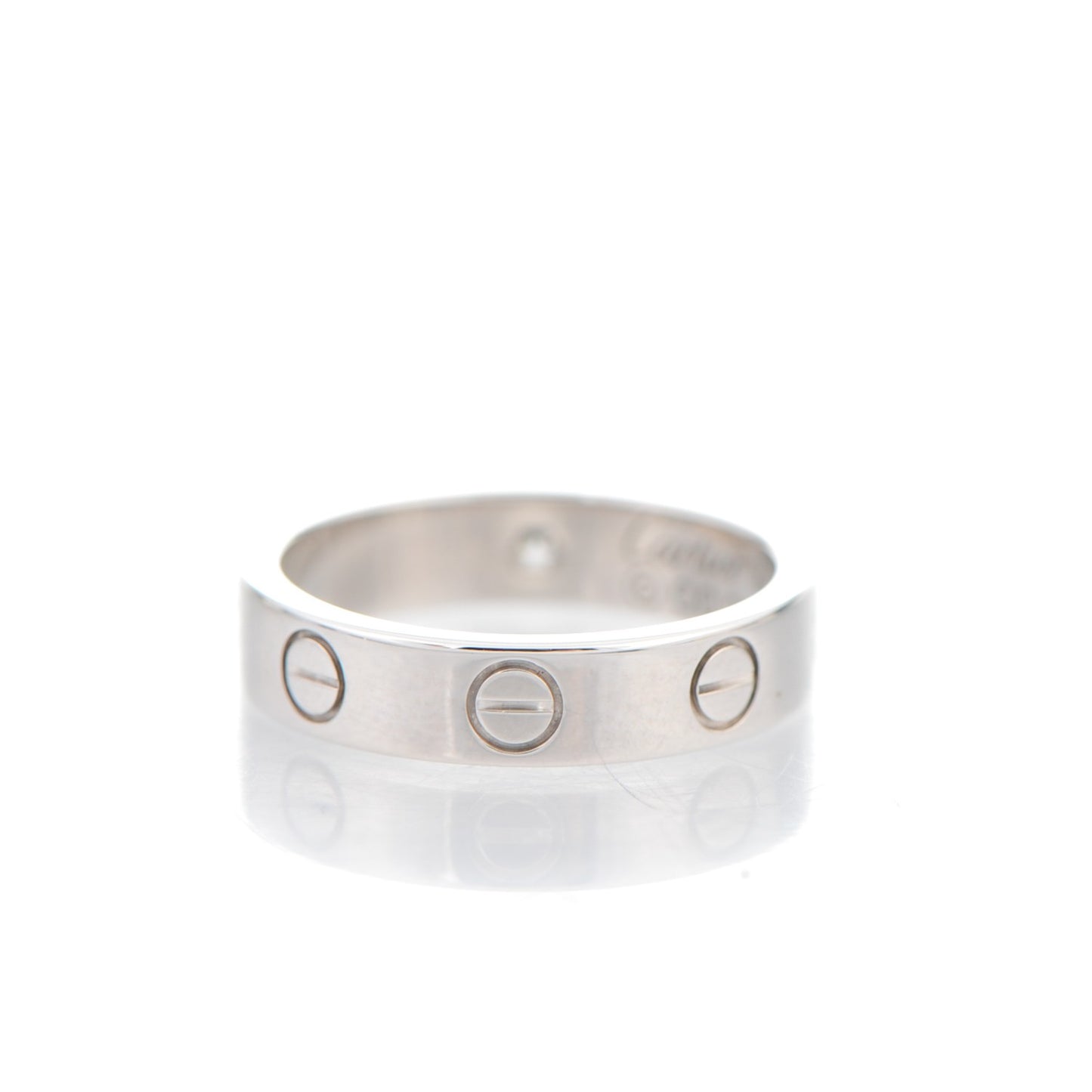 18K White Gold Diamond 4mm LOVE Wedding Band Ring 47 4