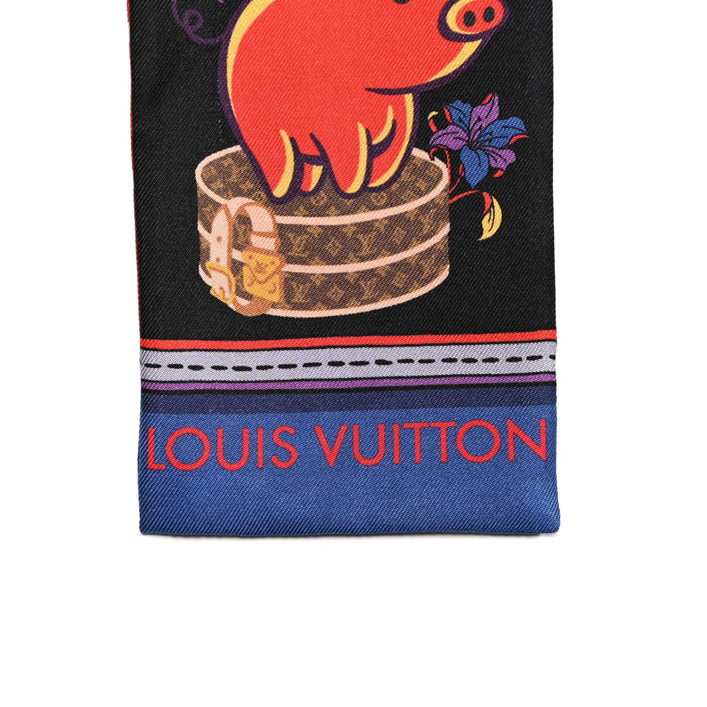 Silk Monogram Superstition Bandeau Black