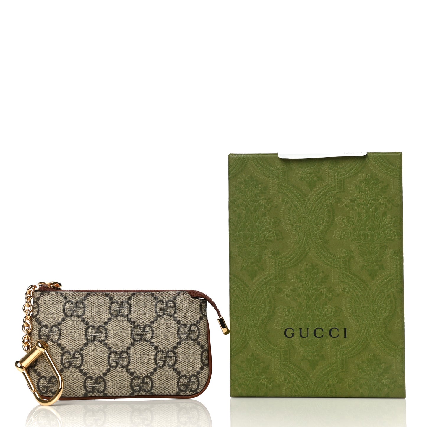 GG Supreme Monogram Key Case Brown