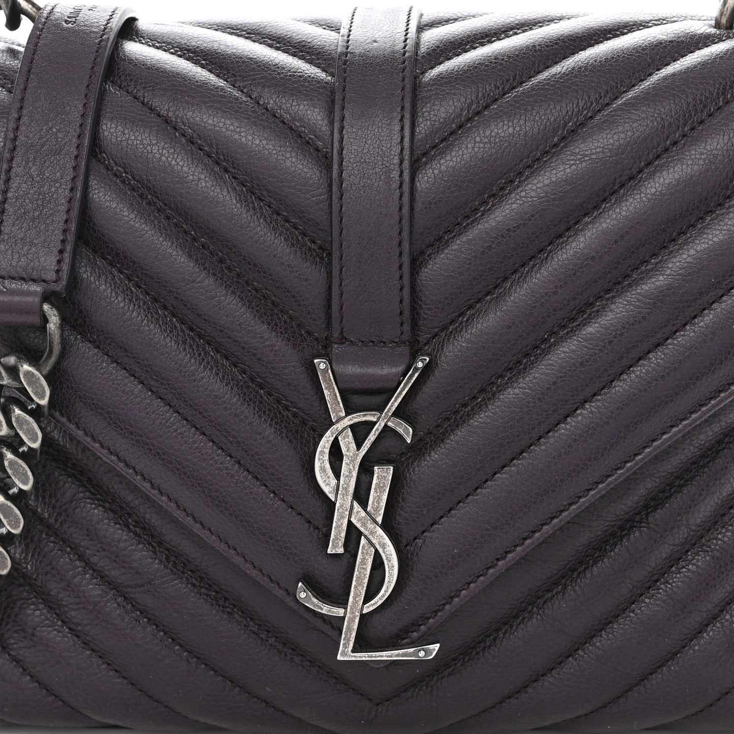 Sheepskin Matelasse Chevron Monogram Medium College Bag Amaranto