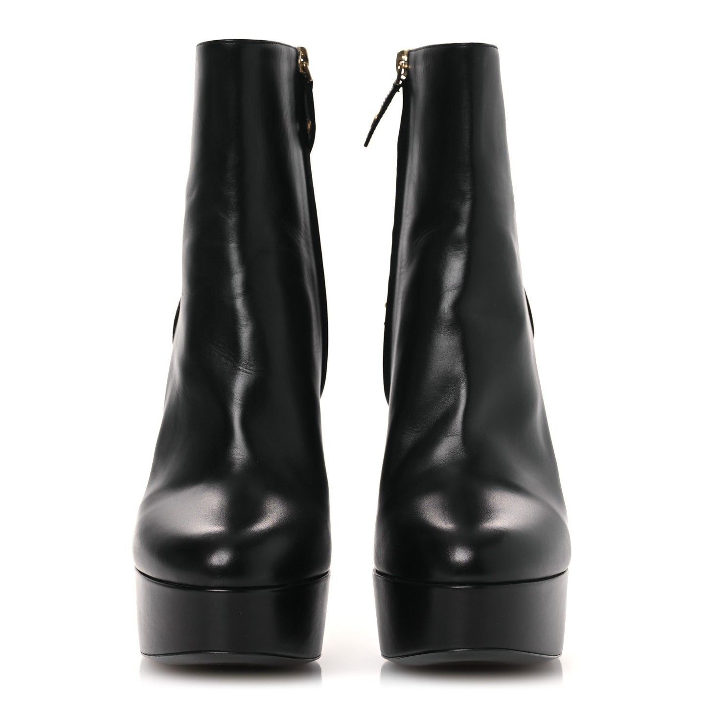 Soft Calfskin Monogram Afterglow Platform Ankle Boots 38.5 Black
