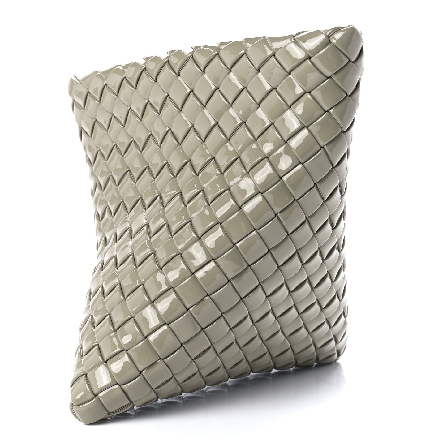Patent Intrecciato Triangle Clutch Grey