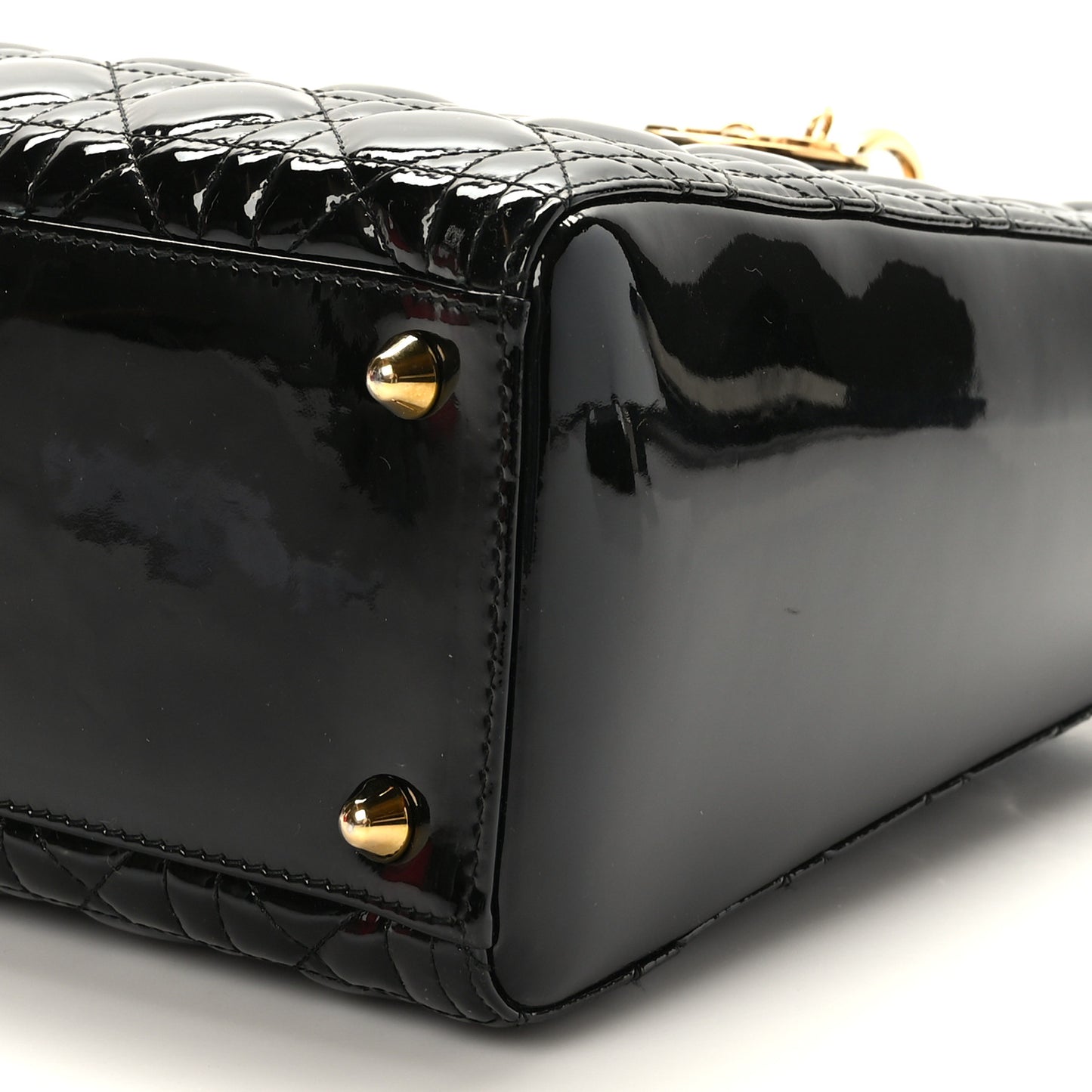Patent Cannage Large Lady Dior Black